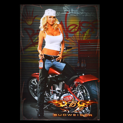 Budweiser Biker Babe 2005 America Bike Weeks Big Dog Motorcycle Poster