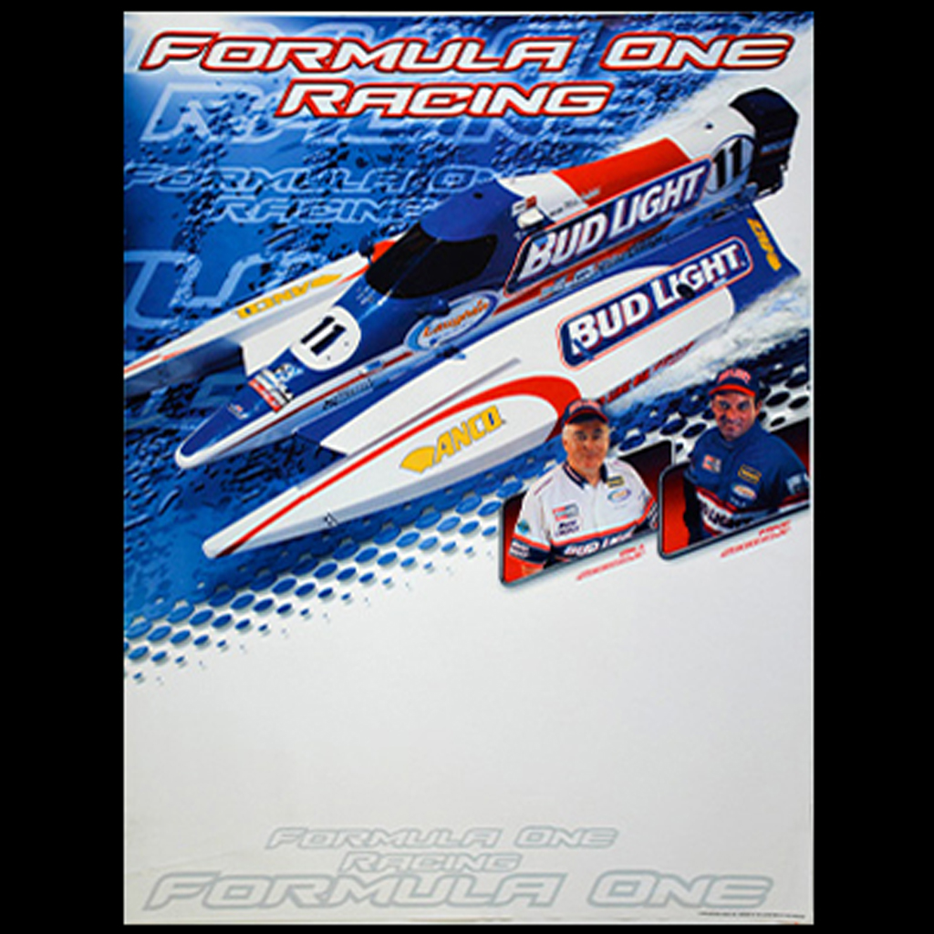 Bud Light Seebold Formula One Boat Racing 18x24 Poster 