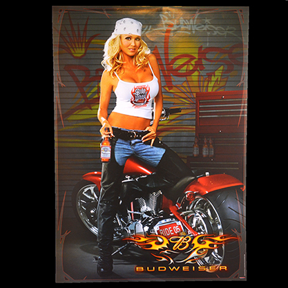 Budweiser Biker Babe 2005 Daytona Beach Bike Weeks Big Dog Motorcycle Poster